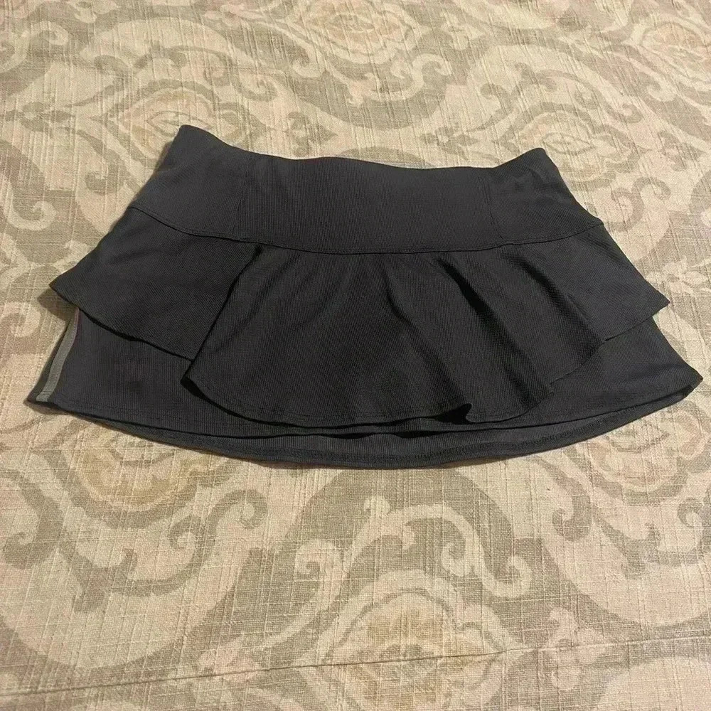 Lucky in Love Tennis Pickleball Golf Skort Gray Medium